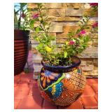 Sideways Talavera Flower Pot with Periwinkle