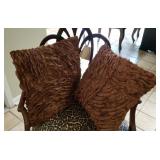 Pair Of Brown Ruffled Throw Pillows