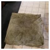 28x28in Green Suede Floor Pillow