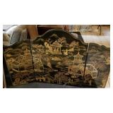 60x36in Chinoiserie Wood Fireplace Cover
