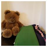 (2) Throw Blankets and Teddy Bear