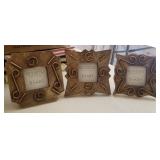 (3) Silvestri Gold Metal on Wood Frames 4x4