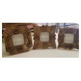 (3) Silvestri Gold Metal on Wood Frames 4x4