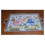 Ceramic Peacock Serving Platter