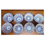 Set of 8 Uniquely Hand Painted Bowls