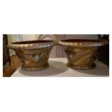 Pair Of Gold Angel Flower Pots
