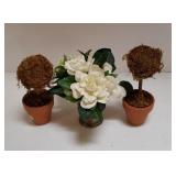 Lot Of 3 Floral Decor Items