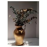 Gold Vase With Eucalyptus