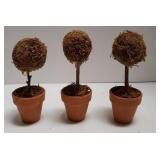Set Of 3 Mini Moss Sphere Trees