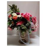 Brass Vase Filled With Floral Stems