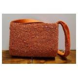 Orange Beaded Handbag