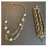 GreenTone Necklace & Link Bracelet