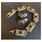 Nugget Bracelet & Clip On Earrings