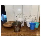 Tin Buckets And Plant Caddy