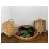 Baskets and Plastic Grapes
