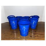 (8) Small 4in. Metal Pail Glitter Stars