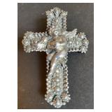 Sterling Silver Angel On Cross Pendant