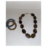 Fashion Stone Necklace and Beaded Bracelet