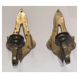 Pair of Brass Wall Hanging Candle Holders