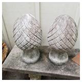 (2) 17in Plaster Pilar Caps