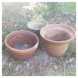 (3) Terracotta Pots
