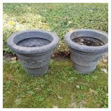 (2) 13x17in Faux Plaster Planters