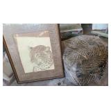 Zebra Cushions and 2 Framed Cats