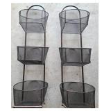 (2) 30" Tall Wire Mesh Baskets
