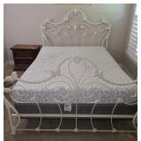 Vintage Queen White Metal Bed Frame