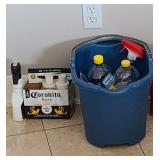 Blue Bucket and Cleaning Supplies