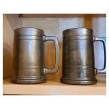 (2) Metal Beet Mugs