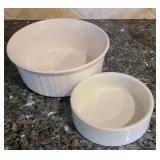 (2) White Bakware