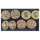 (4) Pair Animal Print Clip-on Earrings