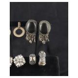 (4) Pair Silver Tone Fashion Clip-on Earrings