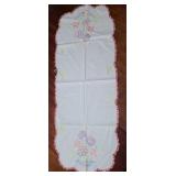 15x40" Hand Embroidered Vintage Table Runner