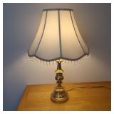 28in Brass Lamp with Beaded Fringe Shade 28in Brass Lamp with Beaded Fringe Shade