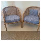 Pair of Vintage Hollywood Regency Heckman Barrel Pair of Vintage Hollywood Regency Heckman Barrel