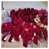Maroon Christmas Bows & Gold Poinsettias Maroon Christmas Bows & Gold Poinsettias