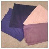(4) Blue Black Tan & Brown Fleece Material (4) Blue Black Tan & Brown Fleece Material