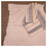 Tan Blanket & Hand Knit Throw Tan Blanket & Hand Knit Throw