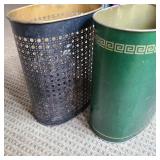 (2) Brass Trash Cans (2) Brass Trash Cans