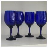 (4) Cobalt Blue Wine Glasses (4) Cobalt Blue Wine Glasses