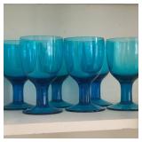 (6) Light Blue Thick Stemware (6) Light Blue Thick Stemware
