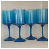 (4) Blue Stemware (4) Blue Stemware