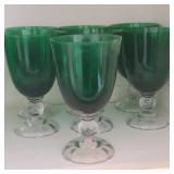 (7) Green Glass Goblets (7) Green Glass Goblets