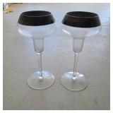 (2) Black Rimmed Stemware (2) Black Rimmed Stemware