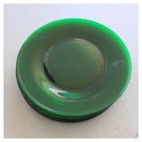 (7) Green Glass Plates (7) Green Glass Plates