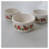 (3) Sheffield Strawberries & Cream Stoneware Bowls (3) Sheffield Strawberries & Cream Stoneware Bowls