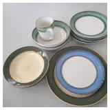 Teal Rim Brown Stoneware Teal Rim Brown Stoneware