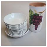 White Dishes & Wine Holder White Dishes & Wine Holder